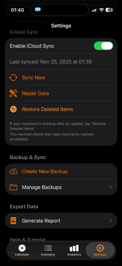 Cloud Sync Interface
