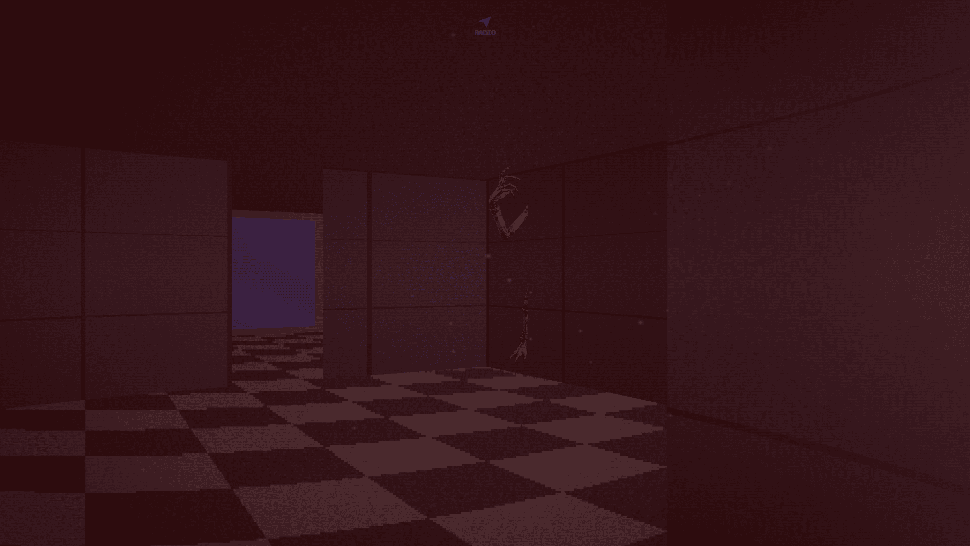 Mirror maze with angel-like hunter silhouette and reflective corridors in Clipped Reality