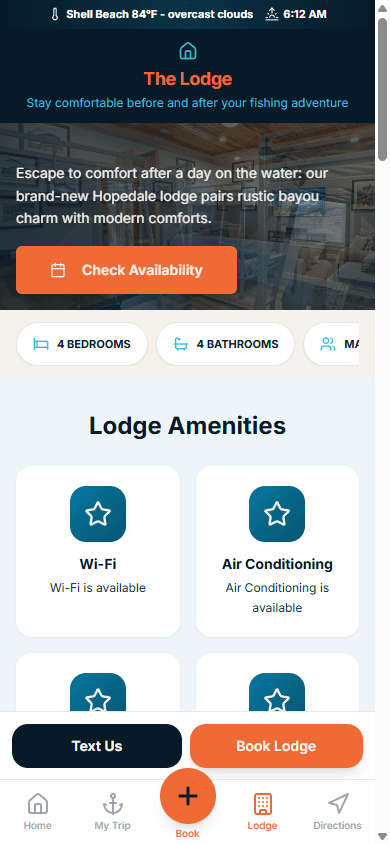 Mobile lodge page